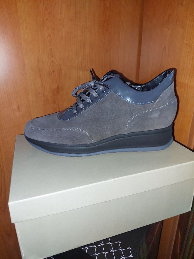 Scarpe donna camoscio grigio