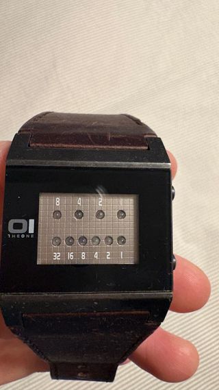Reloj Oí Binario Correa Piel Marrón