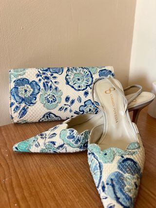 Set Bolso y Zapatos Carmen Poveda Piel Flores