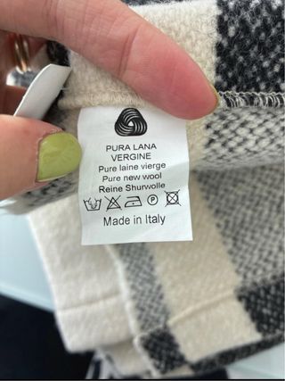 Coperta 100% Lana Beige e Nera