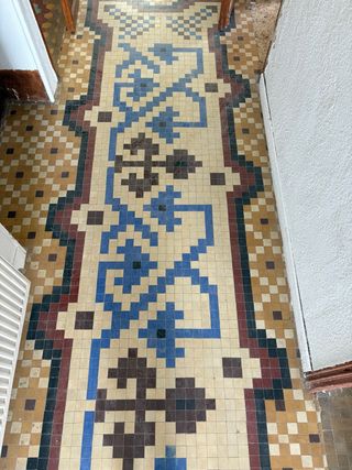Suelo hidráulico antiguo mosaico