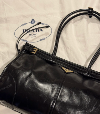 Bolso Prada Piel Negra Encerada