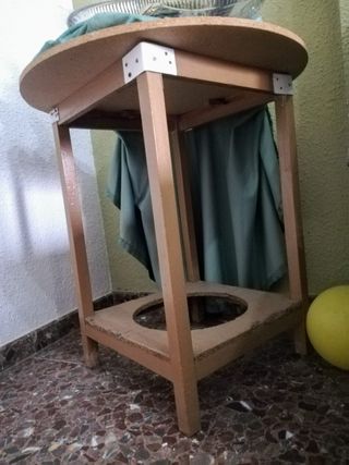 Mesa camilla redonda tela verde