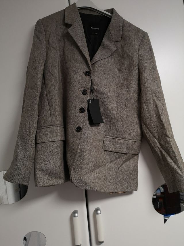 Chaqueta Massimo Dutti Beige/Gris