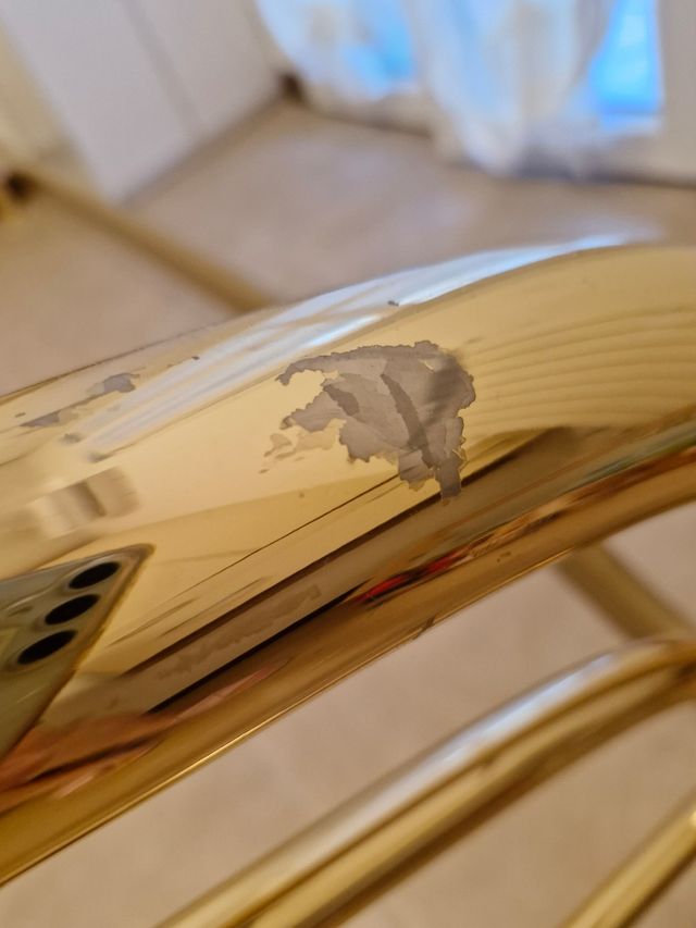 Letto matrimoniale in ottone dorato