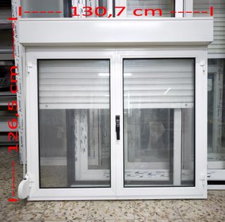 3 Ventanas abatibles aluminio 130,7 x 126,5 