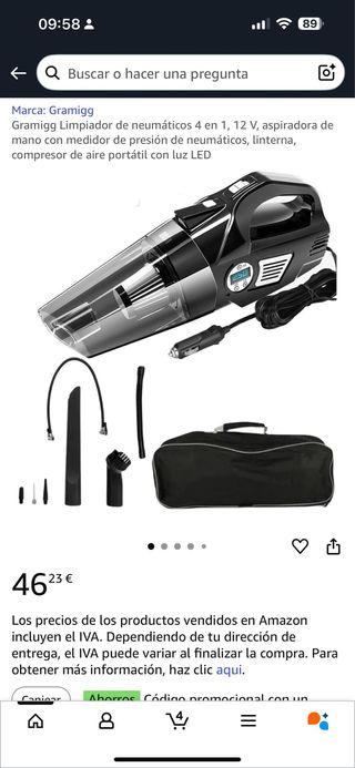 Aspiradora Coche 4 en 1