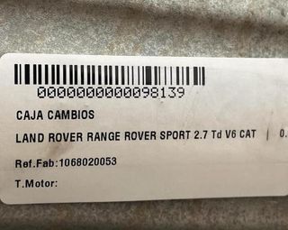 98139 1068020053 caja cambios land rover range 2.7