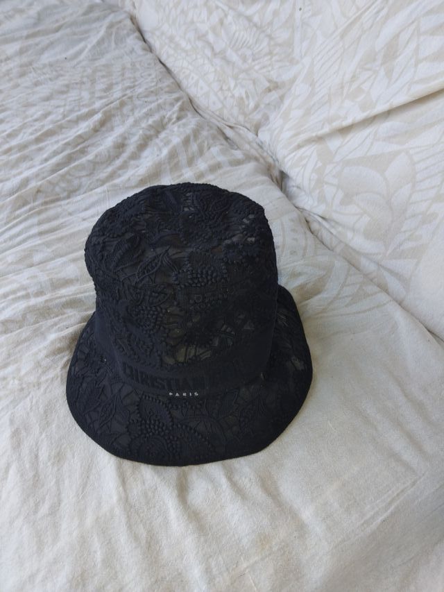 Sombrero Christian Dior Negro Encaje