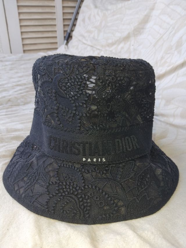 Sombrero Christian Dior Negro Encaje