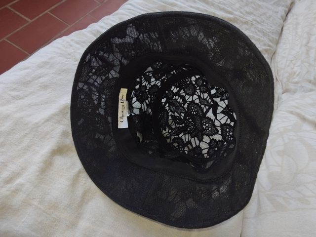Sombrero Christian Dior Negro Encaje