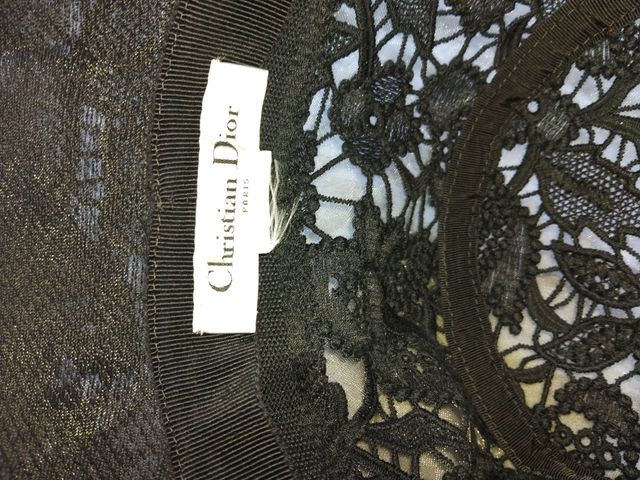 Sombrero Christian Dior Negro Encaje