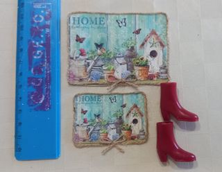Miniatura 2 tappeti e stivali dollhouse