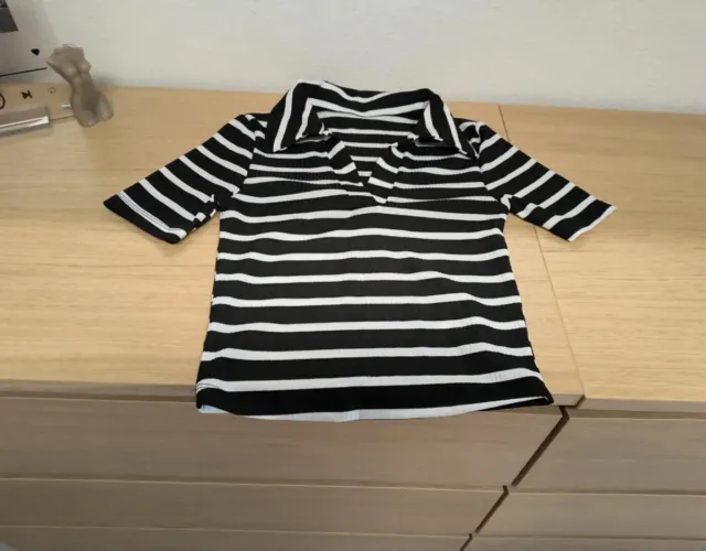 Top rayas manga corta