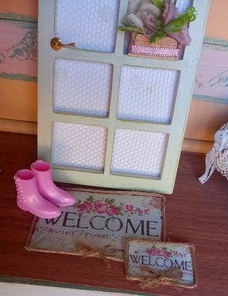 Miniatura casa bambole 2 tappeti e stivali