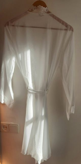 Bata Novia Ivette Encaje Blanco Nacar Talla M