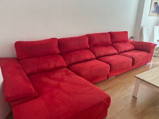 Sofá 4 plazas ancho especial rojo