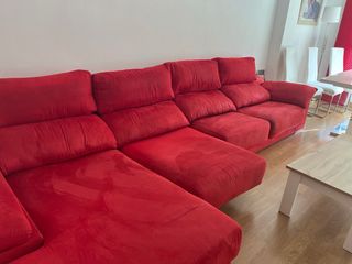 Sofá 4 plazas ancho especial rojo