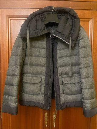 Max Mara plumífero gris y negro