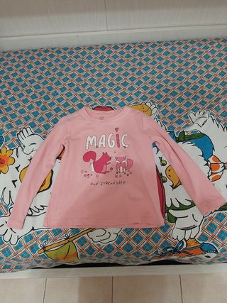 Maglietta bimba OVS rosa con stampa