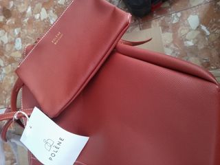 Bolso Polene Rojo Piel