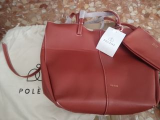 Bolso Polene Rojo Piel