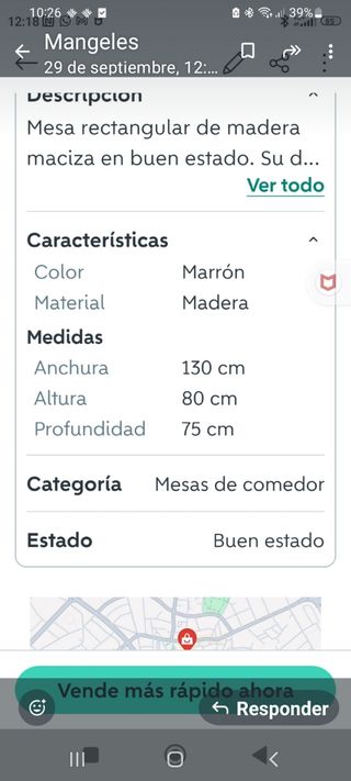 Mesa de comedor madera maciza