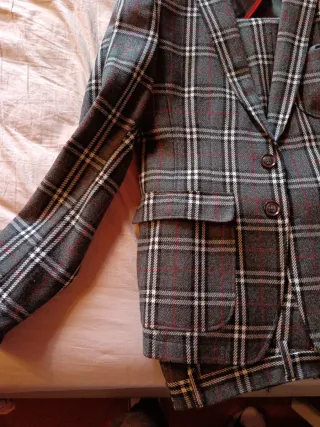 Abito Xagon quadri grigio e rosso taglia M