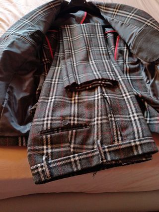 Abito Xagon quadri grigio e rosso taglia M