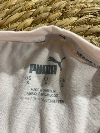 Camiseta Puma Rosa Palo Logo Blanco