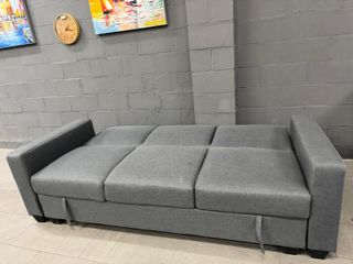 Sofá Cama Gris 210cm + Arcón 