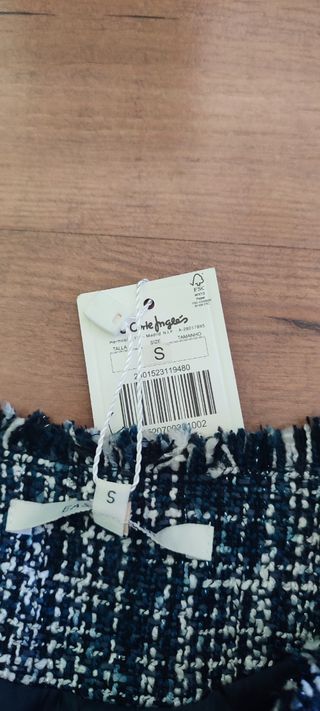 Chaqueta Tweed Mujer Azul y Blanco