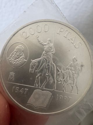 Lote 2 Monedas 2000 Pesetas Plata 1997