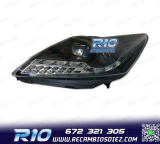 FAROS FORD FOCUS 08- LUZ DIURNA LED NEGRO