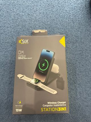 Cargador Inalámbrico KSIX Station 3 en 1