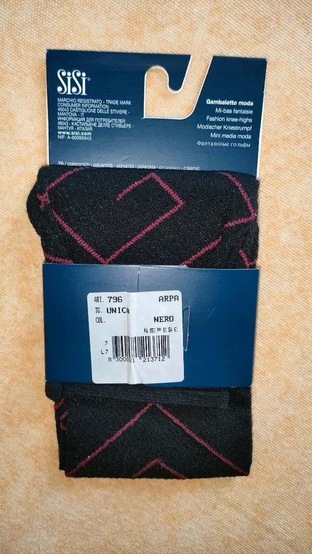 Gambaletto Sisì T.U. Nero con Fantasia