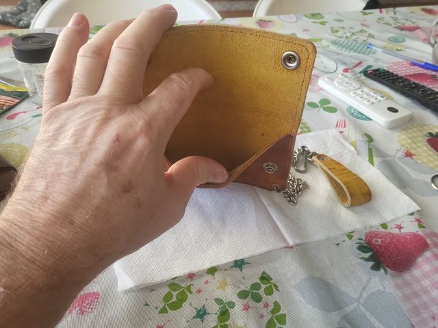 Billetera Harley-Davidson Cuero Marrón y Amarillo