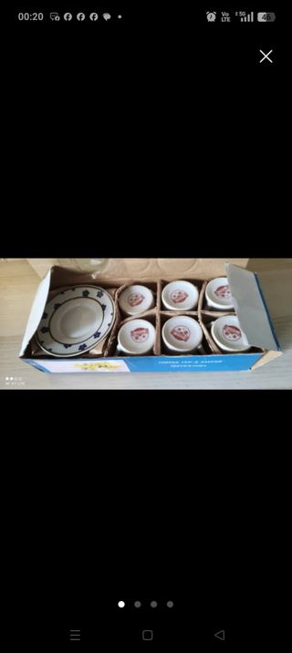 Set tazzine e piattini in ceramica e altro