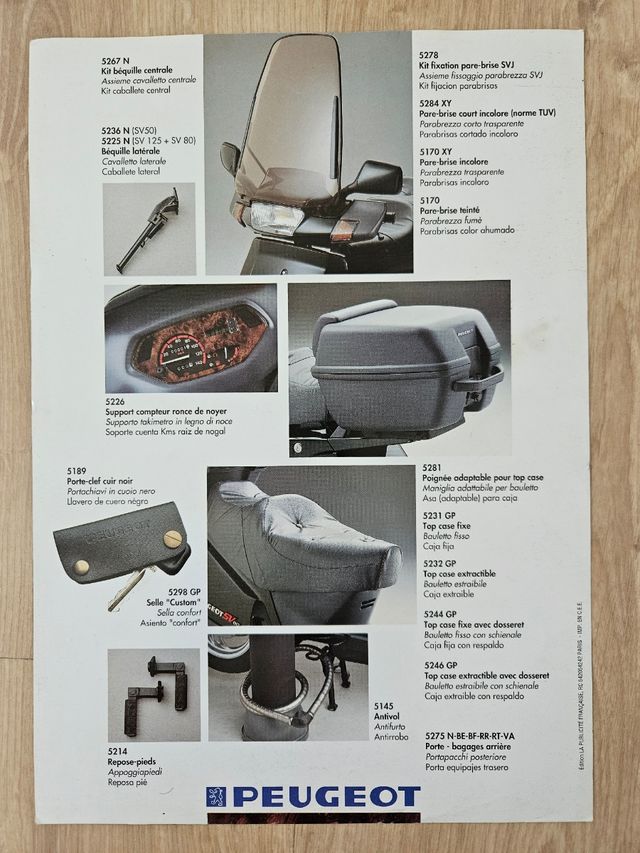 Hoja Publicitaria Peugeot SV 125 Accesorios