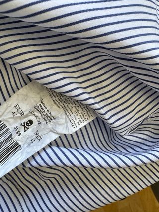 Camisa Scalpers (41/L) Blanca Rayas Azules