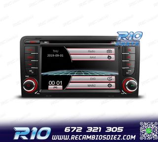 RADIO NAVEGADOR 7" PARA AUDI A3 8P 03-12 USB GPS TACTIL HD