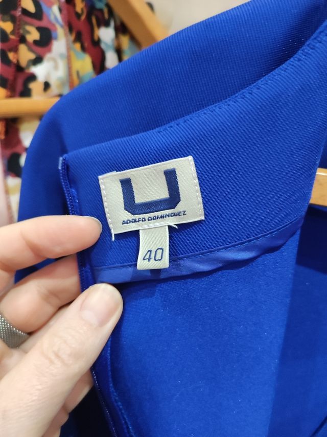 Vestido Adolfo Dominguez Azul Talla M