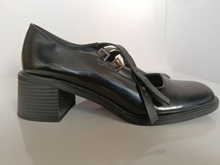 Zapatos Zara Tiras Hebillas Tacón Ancho