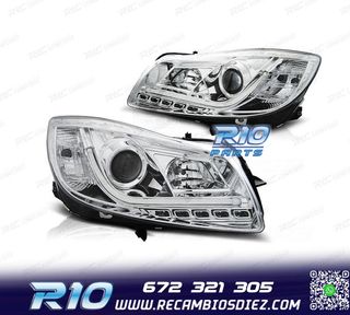 FAROS PARA OPEL INSIGNIA 08-13 TUBE LIGHT FONDO CROMO