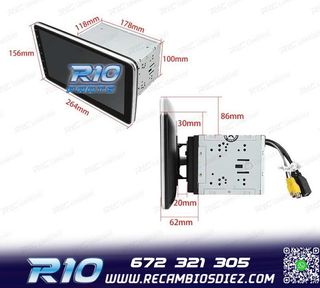 RADIO NAVEGADOR 2DIN 10" HD TÁCTIL BLUETOOTH USB SD