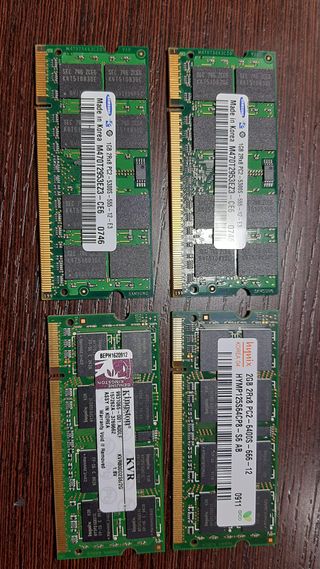 Memorias RAM para portátil (Hynix, Kingston, Samsu