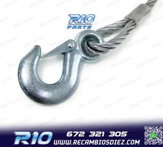 CABLE DE ACERO REMOLQUE CON DOBLE GANCHO