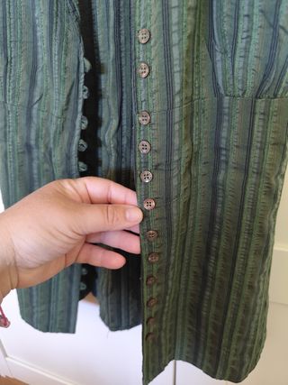 Blusa Zara sin mangas terciopelo verde Talla M