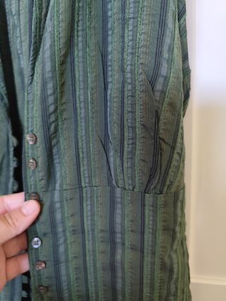 Blusa Zara sin mangas terciopelo verde Talla M