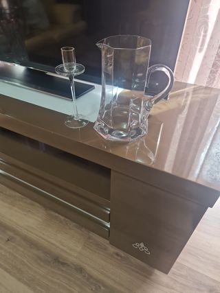 Brocca e candelabro in cristallo